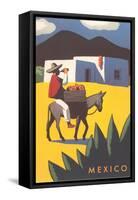 Motifs of Mexico, Burro, Peon, Adobe-null-Framed Stretched Canvas