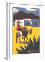 Motifs of Mexico, Burro, Peon, Adobe-null-Framed Art Print