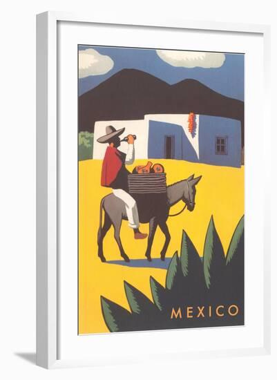 Motifs of Mexico, Burro, Peon, Adobe-null-Framed Art Print