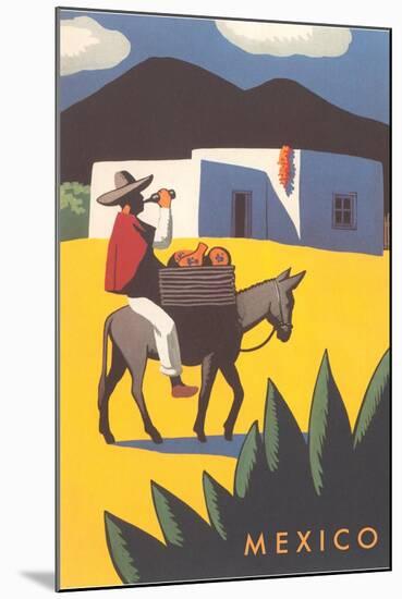 Motifs of Mexico, Burro, Peon, Adobe-null-Mounted Art Print