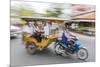 Motion Blur Image of a Tuk-Tuk in the Capital City of Phnom Penh-Michael Nolan-Mounted Photographic Print