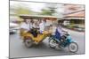 Motion Blur Image of a Tuk-Tuk in the Capital City of Phnom Penh-Michael Nolan-Mounted Photographic Print