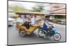 Motion Blur Image of a Tuk-Tuk in the Capital City of Phnom Penh-Michael Nolan-Mounted Photographic Print