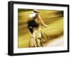 Motion Blurred Image of a Cyclist-null-Framed Photographic Print