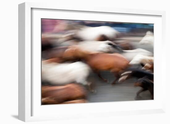 Motion Blurred Image of the -Saca De Las Yeguas- Festival-Felipe Rodriguez-Framed Photographic Print