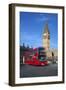 Motion Blurred Red London Bus Below Big Ben-Stuart Black-Framed Photographic Print