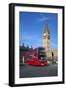 Motion Blurred Red London Bus Below Big Ben-Stuart Black-Framed Photographic Print