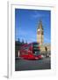 Motion Blurred Red London Bus Below Big Ben-Stuart Black-Framed Photographic Print
