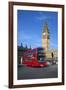 Motion Blurred Red London Bus Below Big Ben-Stuart Black-Framed Photographic Print