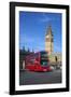 Motion Blurred Red London Bus Below Big Ben-Stuart Black-Framed Photographic Print