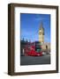 Motion Blurred Red London Bus Below Big Ben-Stuart Black-Framed Photographic Print