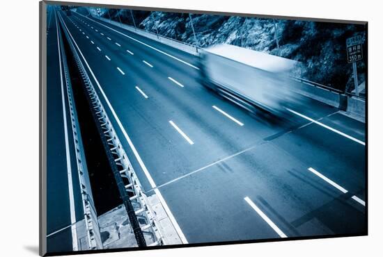 Motion Trucks on the Freeway.-bspguy-Mounted Photographic Print