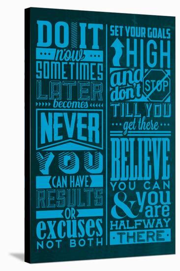 Motivation Set Blue-Lorand Okos-Stretched Canvas