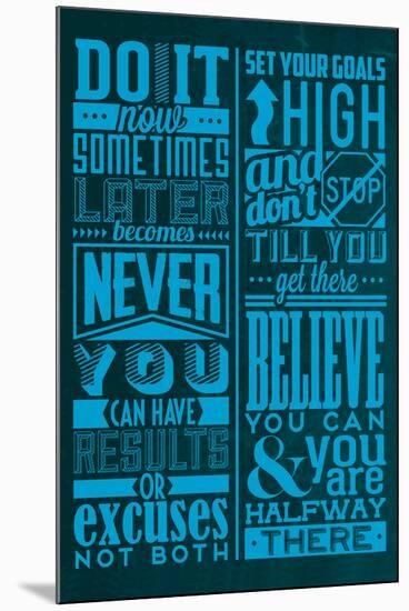 Motivation Set Blue-Lorand Okos-Mounted Art Print