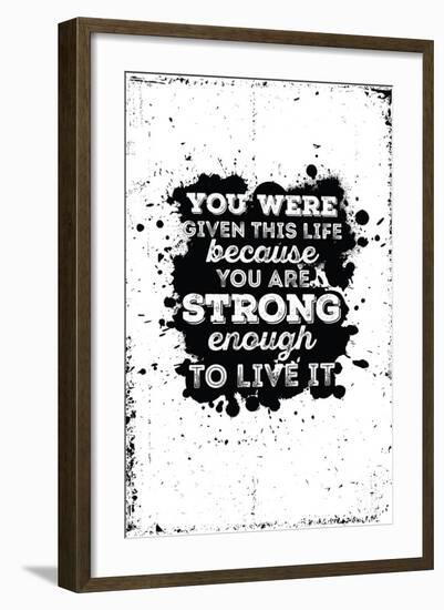 Motivational Quote Poster Grunge Background-Vanzyst-Framed Art Print