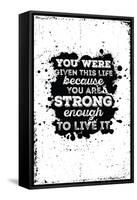 Motivational Quote Poster Grunge Background-Vanzyst-Framed Stretched Canvas