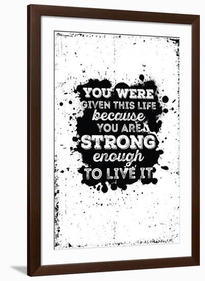 Motivational Quote Poster Grunge Background-Vanzyst-Framed Art Print