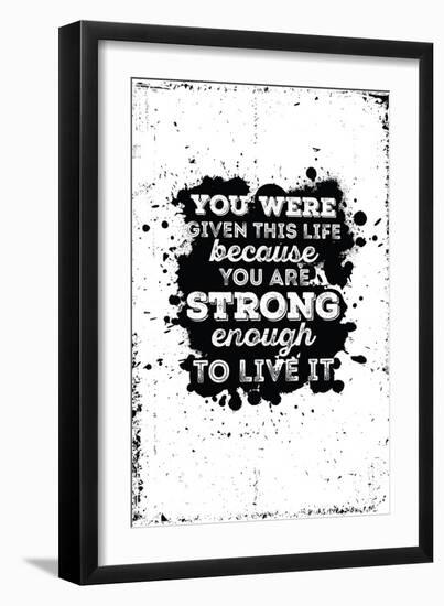 Motivational Quote Poster Grunge Background-Vanzyst-Framed Art Print