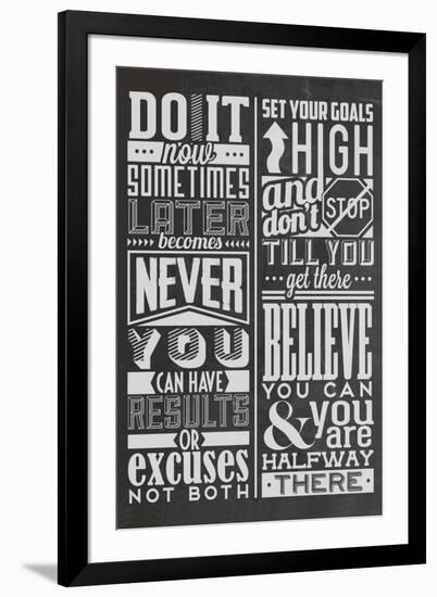 Motivational Set Black-Vintage Vector Studio-Framed Art Print