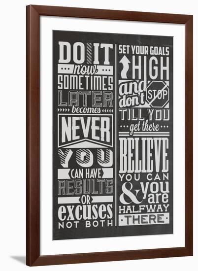 Motivational Set Black-Vintage Vector Studio-Framed Art Print