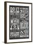 Motivational Set Black-Vintage Vector Studio-Framed Art Print