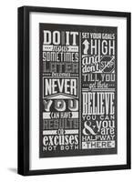 Motivational Set Black-Vintage Vector Studio-Framed Art Print