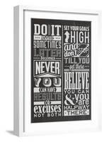 Motivational Set Black-Vintage Vector Studio-Framed Art Print