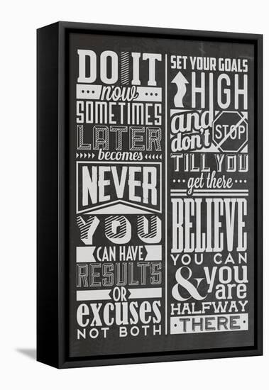 Motivational Set Black-Vintage Vector Studio-Framed Stretched Canvas