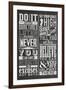 Motivational Set Black-Vintage Vector Studio-Framed Premium Giclee Print