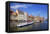 Motlawa Riverbank with the Old town of Gdansk, Gdansk, Pomerania, Poland, Europe-Hans-Peter Merten-Framed Stretched Canvas