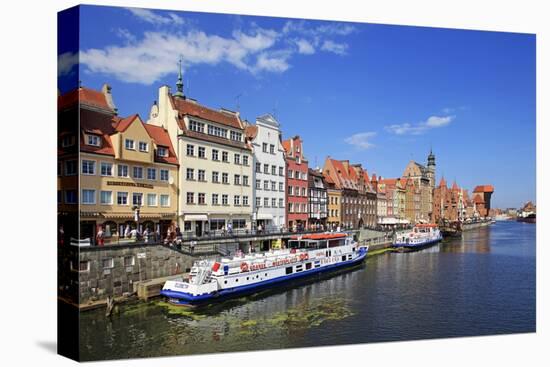 Motlawa Riverbank with the Old town of Gdansk, Gdansk, Pomerania, Poland, Europe-Hans-Peter Merten-Stretched Canvas