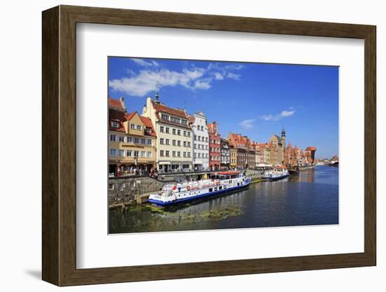 Motlawa Riverbank with the Old town of Gdansk, Gdansk, Pomerania, Poland, Europe-Hans-Peter Merten-Framed Photographic Print