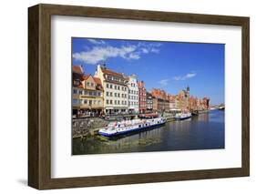 Motlawa Riverbank with the Old town of Gdansk, Gdansk, Pomerania, Poland, Europe-Hans-Peter Merten-Framed Photographic Print