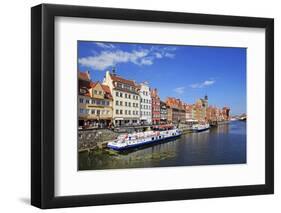 Motlawa Riverbank with the Old town of Gdansk, Gdansk, Pomerania, Poland, Europe-Hans-Peter Merten-Framed Photographic Print