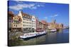 Motlawa Riverbank with the Old town of Gdansk, Gdansk, Pomerania, Poland, Europe-Hans-Peter Merten-Stretched Canvas