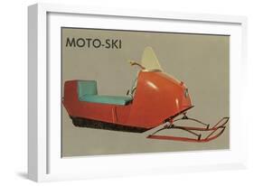 Moto-Ski, Early Snomobile-null-Framed Art Print
