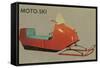 Moto-Ski, Early Snomobile-null-Framed Stretched Canvas