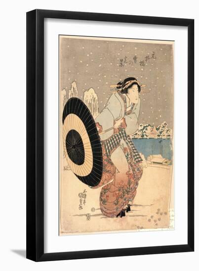 Moto-Yanagibashi Yuki No Kokei-Utagawa Toyokuni-Framed Giclee Print