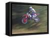 Motocross Racer Airborne-Steve Satushek-Framed Stretched Canvas