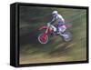 Motocross Racer Airborne-Steve Satushek-Framed Stretched Canvas