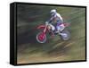 Motocross Racer Airborne-Steve Satushek-Framed Stretched Canvas