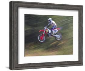 Motocross Racer Airborne-Steve Satushek-Framed Photographic Print