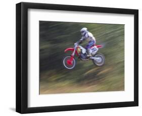 Motocross Racer Airborne-Steve Satushek-Framed Photographic Print