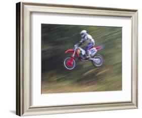 Motocross Racer Airborne-Steve Satushek-Framed Photographic Print