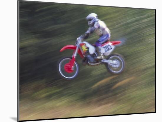 Motocross Racer Airborne-Steve Satushek-Mounted Photographic Print