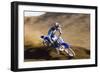 Motocross Racer on Dirt Track-null-Framed Photo
