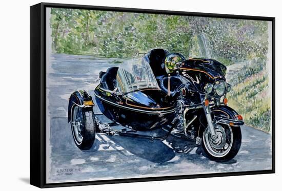 Motocycle with Sidecar, 2009, (watercolor)-Anthony Butera-Framed Stretched Canvas