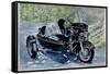Motocycle with Sidecar, 2009, (watercolor)-Anthony Butera-Framed Stretched Canvas