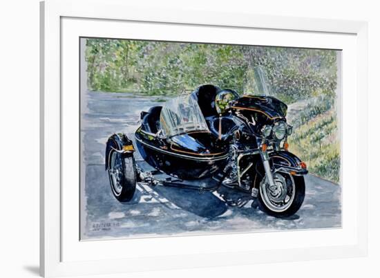 Motocycle with Sidecar, 2009, (watercolor)-Anthony Butera-Framed Giclee Print