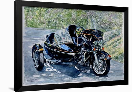 Motocycle with Sidecar, 2009, (watercolor)-Anthony Butera-Framed Giclee Print